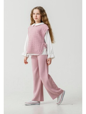 Triko Süveterli Pantolonlu Kız Çocuk Takım