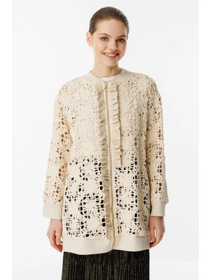 Ghisa Kadın Bej Güpür Ceket 25YGSHRK3075