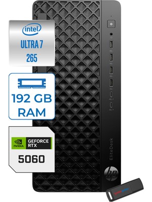 Hp Elitedesk 8 G1I Ultra7 265 Ddr5 192GB 2tb SSD 8GB/RTX5060 Wi-Fi 7 BE200 (2x2) + Bt 5.4 500W Freedos Iş Istasyonu CS7A7ETF47 + Zettaçanta
