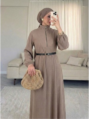 Foremia Fermuar Detay Elbise-Vizon -