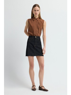 Adl Cepli Denim Etek Lacivert 12745881001