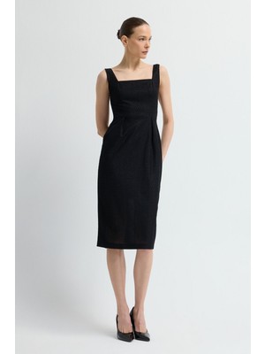 Adl Askılı Dantel Elbise Siyah 12445435001