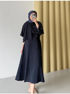 Molly Nelly Kadın Pelerin Detaylı Gömlek Etek Takım