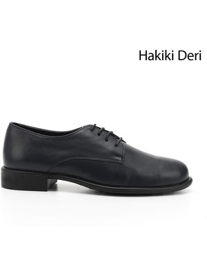 Gönderi(r) Kadın Lacivert Antik Bağcıklı Hakiki Deri Oxford Ayakkabı