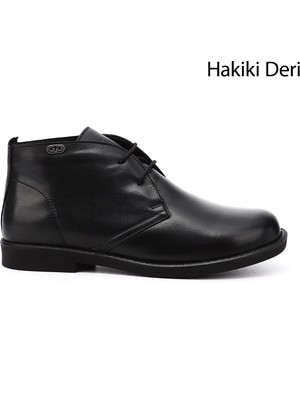 Gönderi(r) Kadın Siyah Kauçuk Taban Hakiki Deri Bot