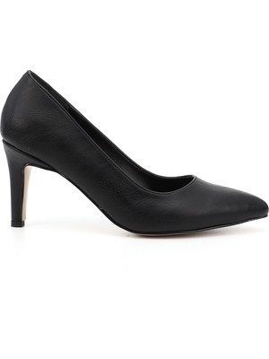 GÖNDERİ Kadın Siyah  Sivri Burun İnce Ökçe Topuklu Stiletto