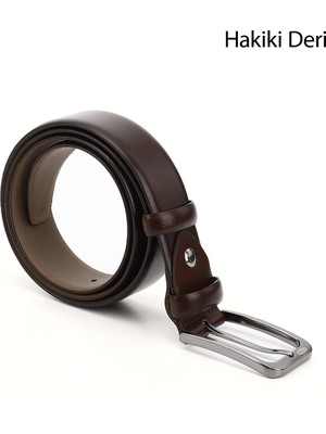 Gönderi(r) Erkek Kahve Antik Hakiki Deri 3,5 Cm Klasik Kemer