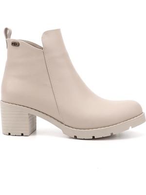 GÖNDERİ Kadın Ten  Fermuarlı Kalın Topuklu Bot