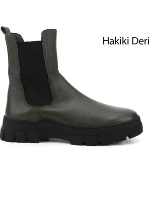 GÖNDERİ Kadın   Kauçuk Taban Hakiki Deri Chelsea Bot
