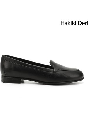 Gönderi(r) Kadın Siyah Hakiki Deri Babet