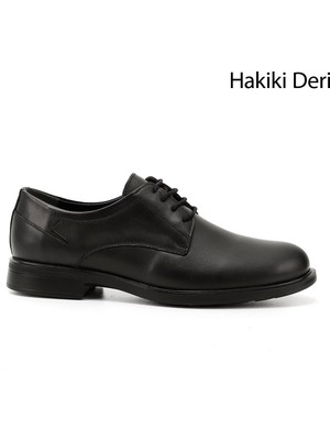 Gönderi(r) Erkek Siyah  Bağcıklı Hakiki Deri Klasik Ayakkabı