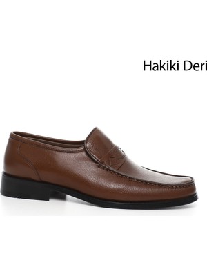 GÖNDERİ Erkek Kahve Antik  Kösele Taban Hakiki Deri Klasik Ayakkabı