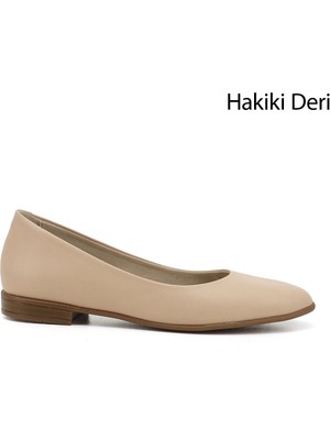 GÖNDERİ Kadın Ten  Hakiki Deri Babet