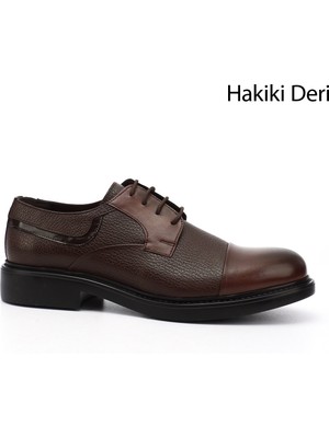 Gönderi(r) Erkek Kahve  Bağcıklı Hakiki Deri Klasik Ayakkabı