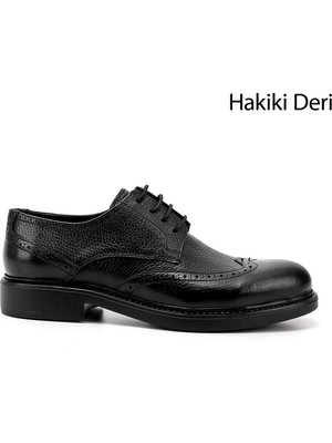 Gönderi(r) Erkek Siyah Bağcıklı Hakiki Deri Klasik Ayakkabı