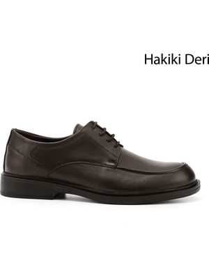 GÖNDERİ Erkek Kahve Antik  Bağcıklı Hakiki Deri Klasik Ayakkabı