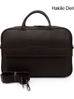 Gönderi(r) Kadın Kahve Antik  Hakiki Deri Notebook Ve Evrak Çantası