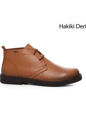 GÖNDERİ Kadın Açık Taba  Oxford Kalıp Kauçuk Taban Hakiki Deri Bot