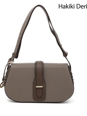 Gönderi(r) Kadın Vizon Flotter  Hakiki Deri El ve Omuz Çantası