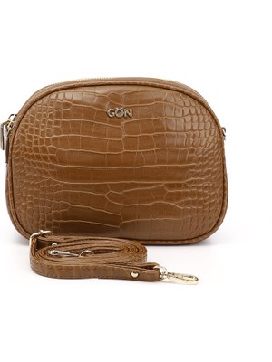 GÖNDERİ Kadın Taba Kroko Uzun Askılı Omuz Çantası