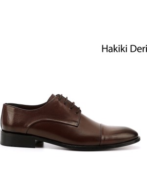 Gönderi(r) Erkek Kahve Antik Bağcıklı Kösele Taban Hakiki Deri Klasik Ayakkabı