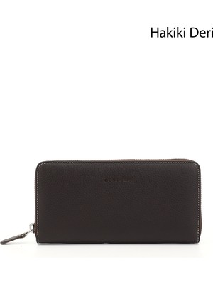 Gönderi® Kadın Kahveye Taba Yatay Hakiki Deri Cüzdan