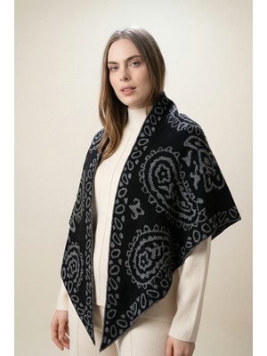 Shophia Kadın Üçgen Desenli Çift Yönlü Triko Şal