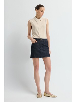 Adl Mini Denim Etek Lacivert 12745534001