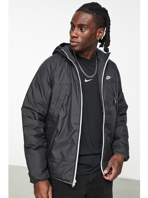 Nike Therma Fit Reversible Hooded Puffer Jacket Erkek Kapüşonlu Dokuma Çift Taraflı Şişme Spor Ceket Siyah