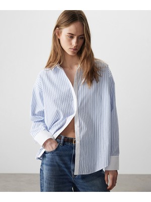 Miss İpekyol Çizgili ve hotfix baskılı gömlek IS1260025095089