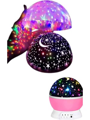 Astraltech Yıldızlı Gece Lambası Mor Projeksiyon Görünümlü Masa Lambası Renk Değiştirebilen