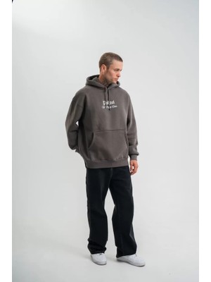 Etiler Collection Polızeı Premium Kalite Kapşonlu Dijital Patchli Sweatshirt - Füme