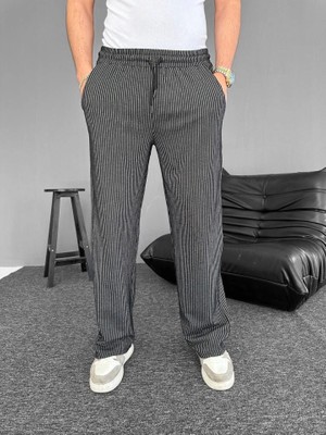 Etiler Collection Su Yolu Çizgili Cepli Pantalon - Siyah
