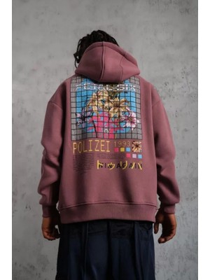 Etiler Collection Erkek Patel Six Baskılı Kapüşonlu Sweat - Gül Kurusu