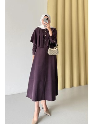 Molly Nelly Kadın Pelerin Detaylı Gömlek Etek Takım