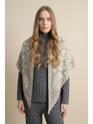 Shophia Kadın Üçgen Desenli Çift Yönlü Triko Şal