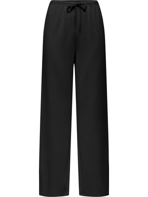 Only Kadın Belden Bağlamalı Siyah Pantolon - 15369156