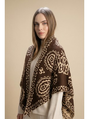 Shophia Kadın Üçgen Desenli Çift Yönlü Triko Şal