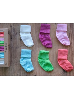 Concon Bebe Pamuklu 0-6 Ay Yenidoğan 6'ı Bebek Çorap Kız Mix Paket