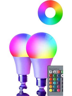 Astraltech Akıllı RGB Led Ampul Led Uzaktan Kumandalı Renk Değiştiren Ampul