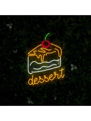 Biz Bu İşin Keyif Kısmındayız Dessert Yazılı ve Şekilli Neon Tabela