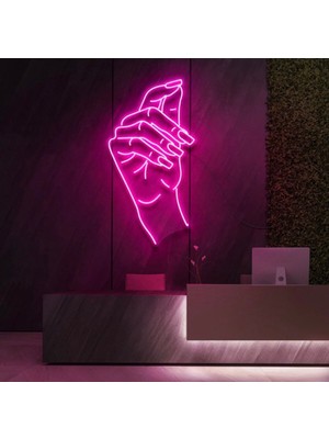 Biz Bu İşin Keyif Kısmındayız El Figürlü Neon Tabela