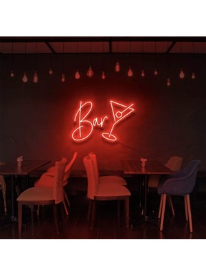 Biz Bu İşin Keyif Kısmındayız Bar Yazılı ve Şekilli Neon Tabela