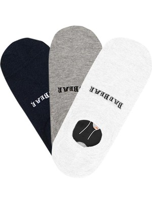 Bad Bear Core Tendo Beyaz Grimelanj Siyah 3'lü Unisex Kısa Çorap