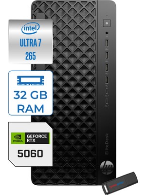 Hp Elitedesk 8 G1I Ultra7 265 Ddr5 32GB 2tb SSD 8GB/RTX5060 Wi-Fi 7 BE200 (2x2) + Bt 5.4 500W Windows 11 Pro Iş Istasyonu CS7A7ETP11 + Zettaçanta