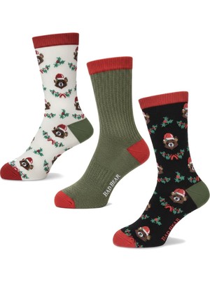 Bad Bear New Bear Çok Renkli Unisex 3'lü Çorap