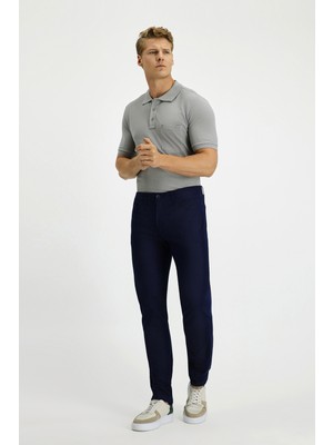 Kiğılı Slim Fit Dar Kesim Likralı Kanvas / Chino Pantolon