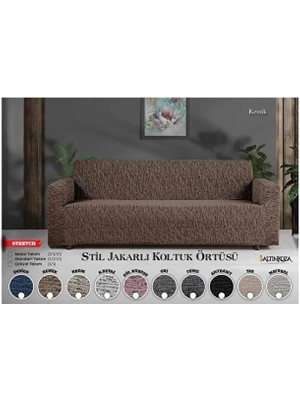 Altınkoza Maksi Stil Strech Koltuk Örtüsü (3+3+1+1) - Likralı - Lastikli - Oturma Grubu