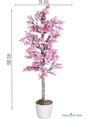 Yapay Çiçek Sitesi Yapay Kayısı Çiçeği Bahar Dalı Ağacı 100 cm Pembe