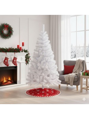 150 cm – 280 Dal Beyaz Yılbaşı Çam Ağacı Plastik Ayaklı Dekoratif Ağaç